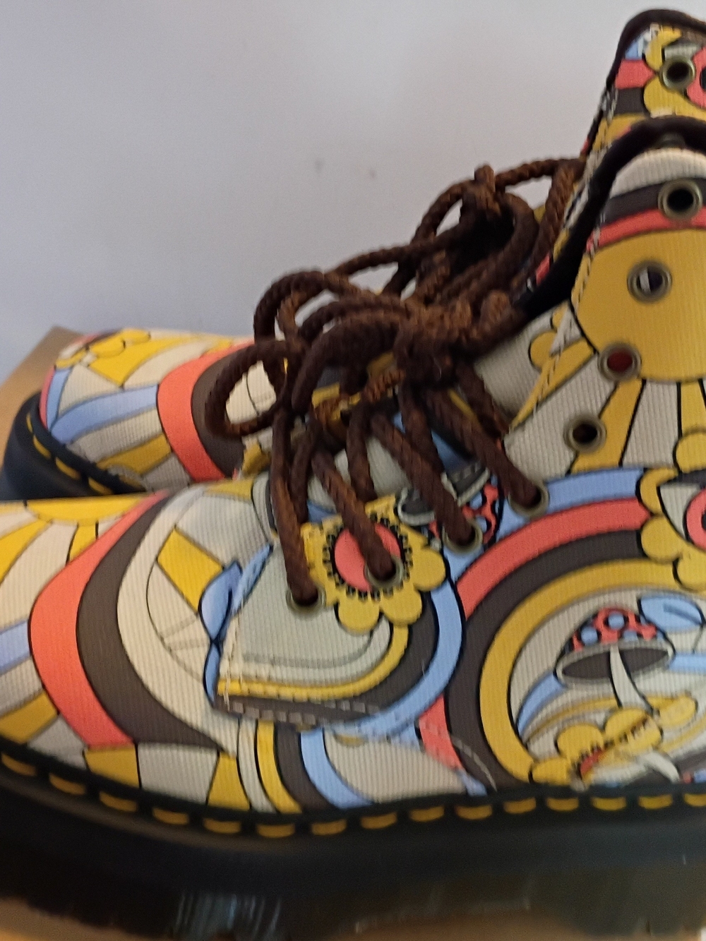 DR. MARTENS Mushroom Hippie JADON RETRO RAY CANVAS PLATFORM 8 EYE SIDE ZIP NEW - Picture 12 of 12